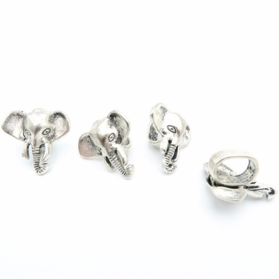 10 pezzi per cinturino in sughero 10x5mm argento antico elefante cursore risultati braccialetto liquirizia componenti D-2-3