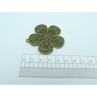 10 pezzi di gioielli con pendenti a forma di fiore in ottone antico D-3-10