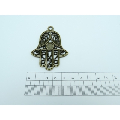 10 pz. Ottone antico Fatima Mano Charms Risultati dei gioielli Risultati dei gioielli D-3-11