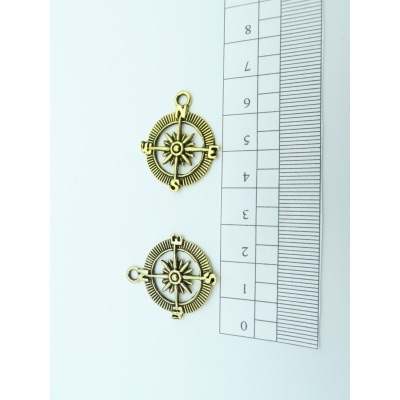 10 pendenti antichi in argento o oro con bussola, forniture di gioielli, trova D-3-21