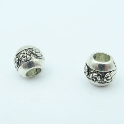 20 pz Per 5mm Cinturino In Sughero Argento Sterling Zama Perline Fiore Piccolo Foro Grande Perline Contenitore di Gioielli Risul