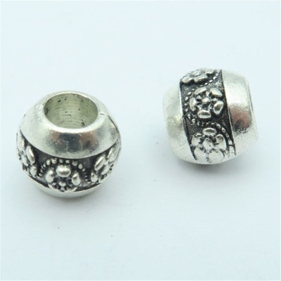 20 pz Per 5mm Cinturino In Sughero Argento Sterling Zama Perline Fiore Piccolo Foro Grande Perline Contenitore di Gioielli Risul