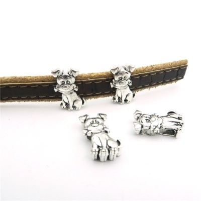 10 pezzi per accessori per cani in argento antico in pelle piatta da 10 mm che trovano gioielli D-1-10-112