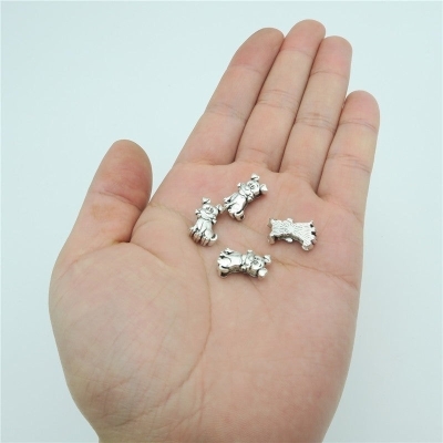 10 pezzi per accessori per cani in argento antico in pelle piatta da 10 mm che trovano gioielli D-1-10-112