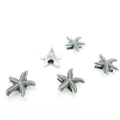 10 pezzi per pelle piatta da 10 mm gioielli in argento antico Gioielli stella marina ricerca di gioielli D-1-10-22