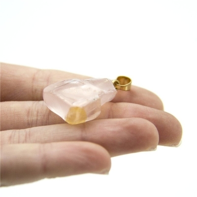 1 pz oro rosa pietra naturale cristallo pendente forma irregolare 35x18mm bigiotteria trova D-3-346-I