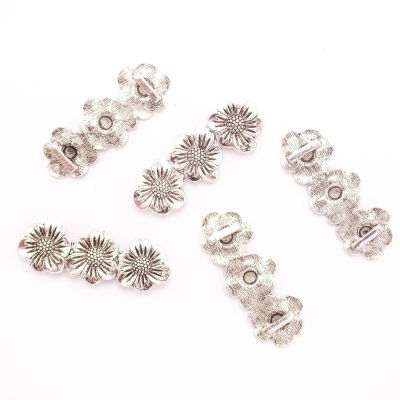 5 pezzi per pelle piatta da 10 mm, accessori per braccialetti antichi a tre fiori Gioielli Trovare gioielli D-1-10-239