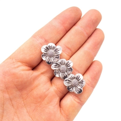 5 pezzi per pelle piatta da 10 mm, accessori per braccialetti antichi a tre fiori Gioielli Trovare gioielli D-1-10-239