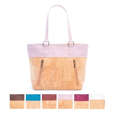 Cork with Color Charcoal štýl zips women handbag BAGP-116