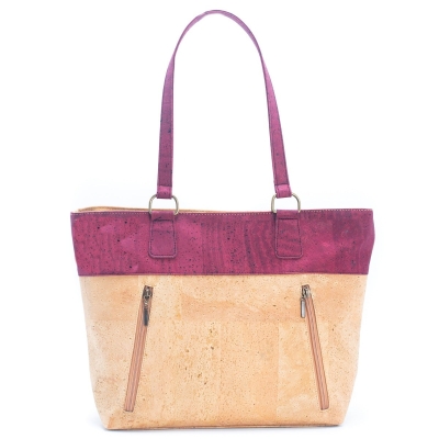 Cork with Color Charcoal štýl zips women handbag BAGP-116