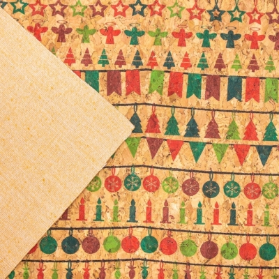 Natural cork Christmas Fabric Collection Christmas pattern COF-326