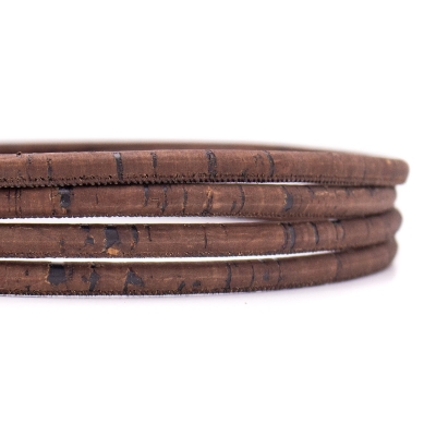 8mm Dark rustic brown round cork cord COR-416(10 meters)