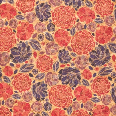 Flower pattern Cork fabric COF-379