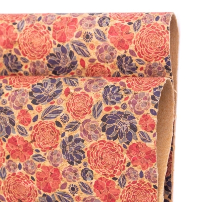 Flower pattern Cork fabric COF-379