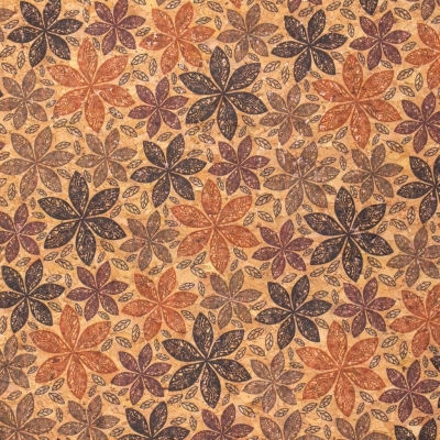 Maple leaf patterns and circles pattern Cork fabric COF-388