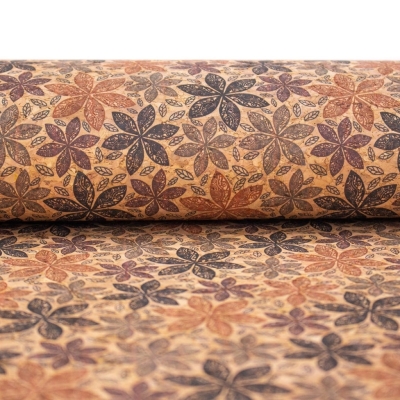 Maple leaf patterns and circles pattern Cork fabric COF-388