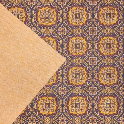 Tile style pattern natural cork fabric COF-401