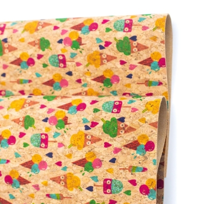 Sweet Popsicle- Printed Cork Fabric- COF-193