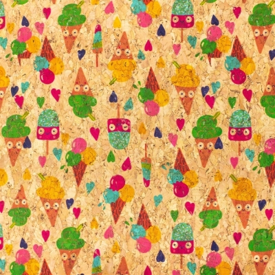 Sweet Popsicle- Printed Cork Fabric- COF-193