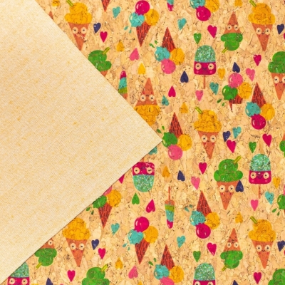 Sweet Popsicle- Printed Cork Fabric- COF-193