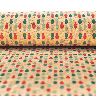 Cute Pop Fish Print Cork Fabric- COF-201