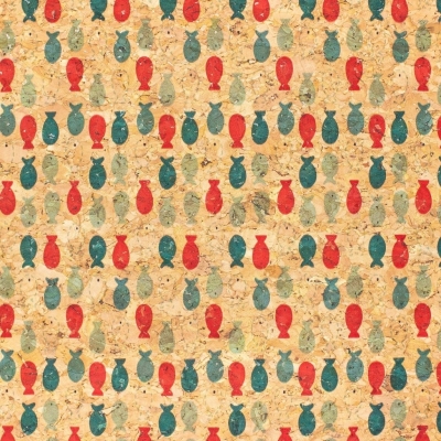 Cute Pop Fish Print Cork Fabric- COF-201