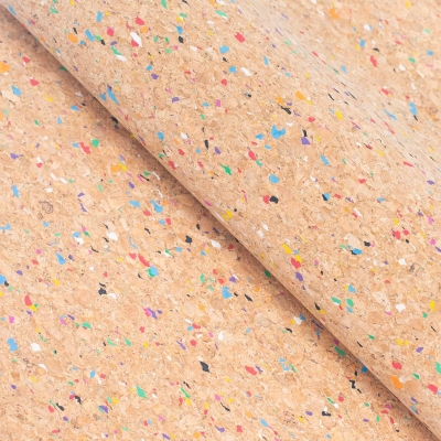 Rainbow Multi Color Natural Cork fabric COF-338-A