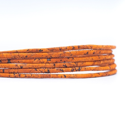 3mm Round orange Cork Cord COR-202 (10 meters)