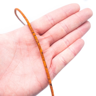 3mm Round orange Cork Cord COR-202 (10 meters)