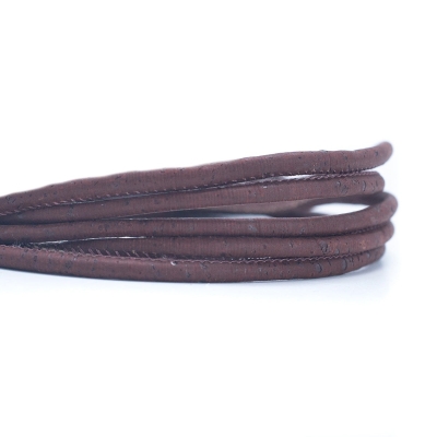 Red Brown 5mm round cork cord COR-314 (10 meters)