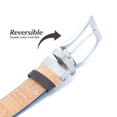 Men's Reversible Natural Cork Leather Belt L-875