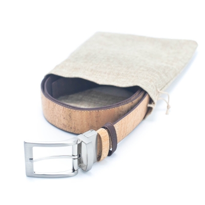 Men's Reversible Natural Cork Leather Belt L-875