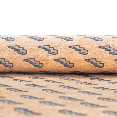 Thunderbolt printed cork fabric COF-406-C