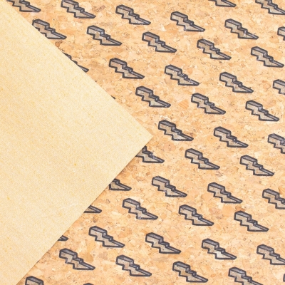 Thunderbolt printed cork fabric COF-406-C