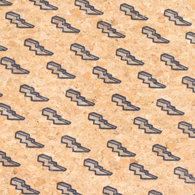 Thunderbolt printed cork fabric COF-406-C