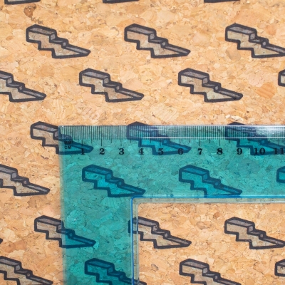 Thunderbolt printed cork fabric COF-406-C