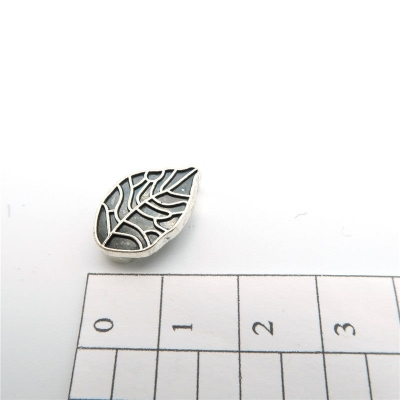 10 Pcs for 10mm flat leather, Antique Silver leaf beads jewelry supplies jewelry finding D-1-10-89