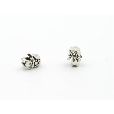 20 Pcs for 5mm round leather Antique Silver Small Girl , jewelry supplies jewelry finding D-5-5-26