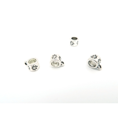 20 pezzi per perline porta argento antico in pelle rotonda da 5 mm, perline Bali, forniture di gioielli Risultati gioielli D-5-5