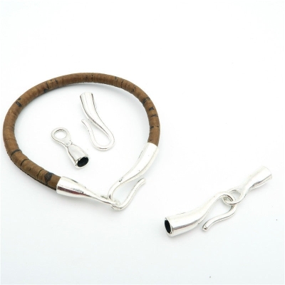 10Pcs for 5mm round leather hook clasp, Antique Silver jewelry supplies jewelry finding D-6-11