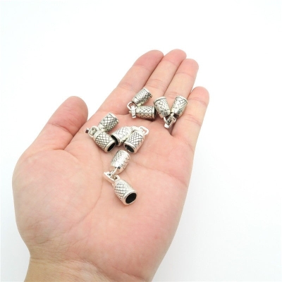 10Pcs for 6mm round leather snap clasp, Antique Silver jewelry supplies jewelry finding D-6-12