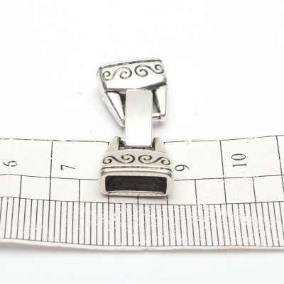 10Pcs for 10mm flat leather snap clasp, Antique silver D-6-45