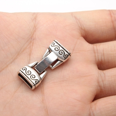 10Pcs for 10mm flat leather snap clasp, Antique silver D-6-45