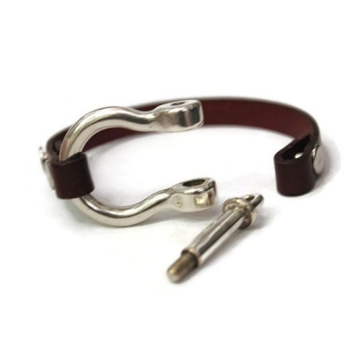 10Pcs for round leather Horseshoe clasp , Antique sliver jewelry supplies jewelry finding D-6-46