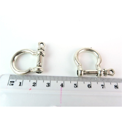 10Pcs for round leather Horseshoe clasp , Antique sliver jewelry supplies jewelry finding D-6-46