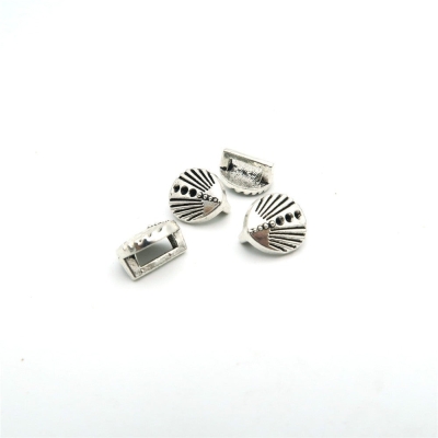 20 pezzi Pro 5 mm in pelle piatta argento antico conchiglia diapositiva forniture di gioielli risultati di gioielli D-1-5-23