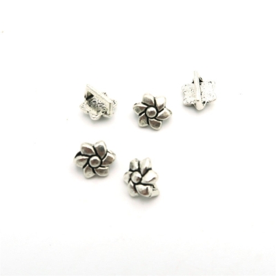 20 pz Per 5mm Piatto In Pelle Argento Antico Fiore Diapositiva Forniture di Gioielli Risultati Dei Gioielli D-1-5-31