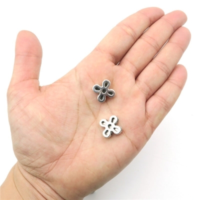 10 Pcs for 10mm flat leather, Antique Silver flower slider beads jewelry supplies jewelry finding D-1-10-126