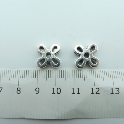 10 Pcs for 10mm flat leather, Antique Silver flower slider beads jewelry supplies jewelry finding D-1-10-126