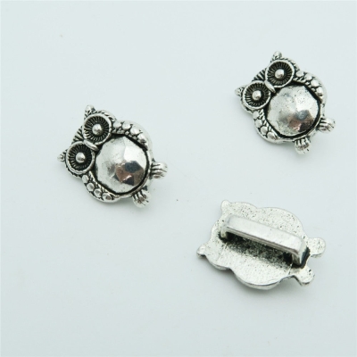 20 Pcs for 10mm flat leather, Antique silver owl slider, jewelry supplies jewelry finding D-1-10-131